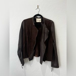 Illia Brown Suede and Leather Jacket